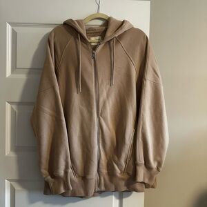 Abercrombie & Fitch Beige Zip-Up Hoodie